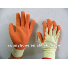 Перчатки с оранжевым латексным покрытием для строительных рабочих